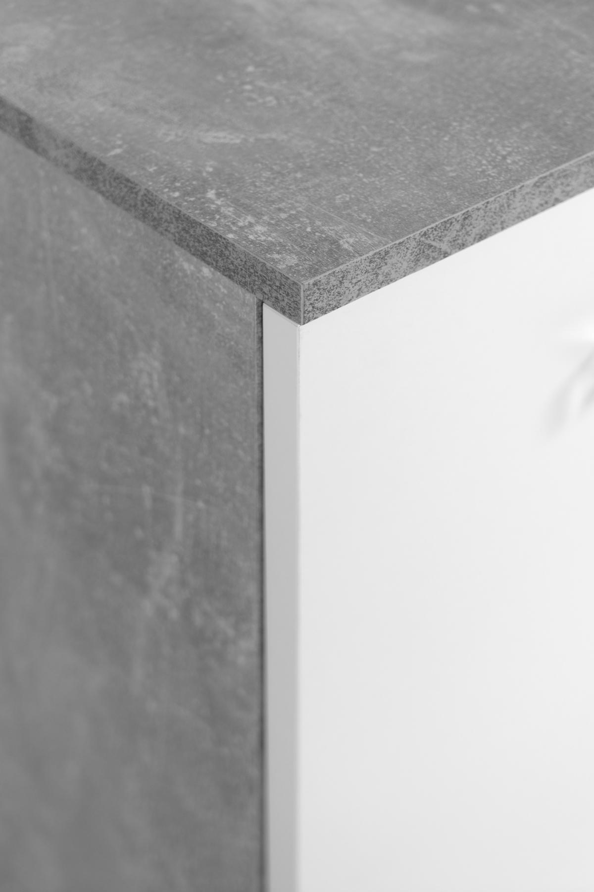 Sideboard Volos Beton Optik weiß B/H/T: ca. 160x90x38 cm Volos - weiß (160,00/90,00/38,00cm)