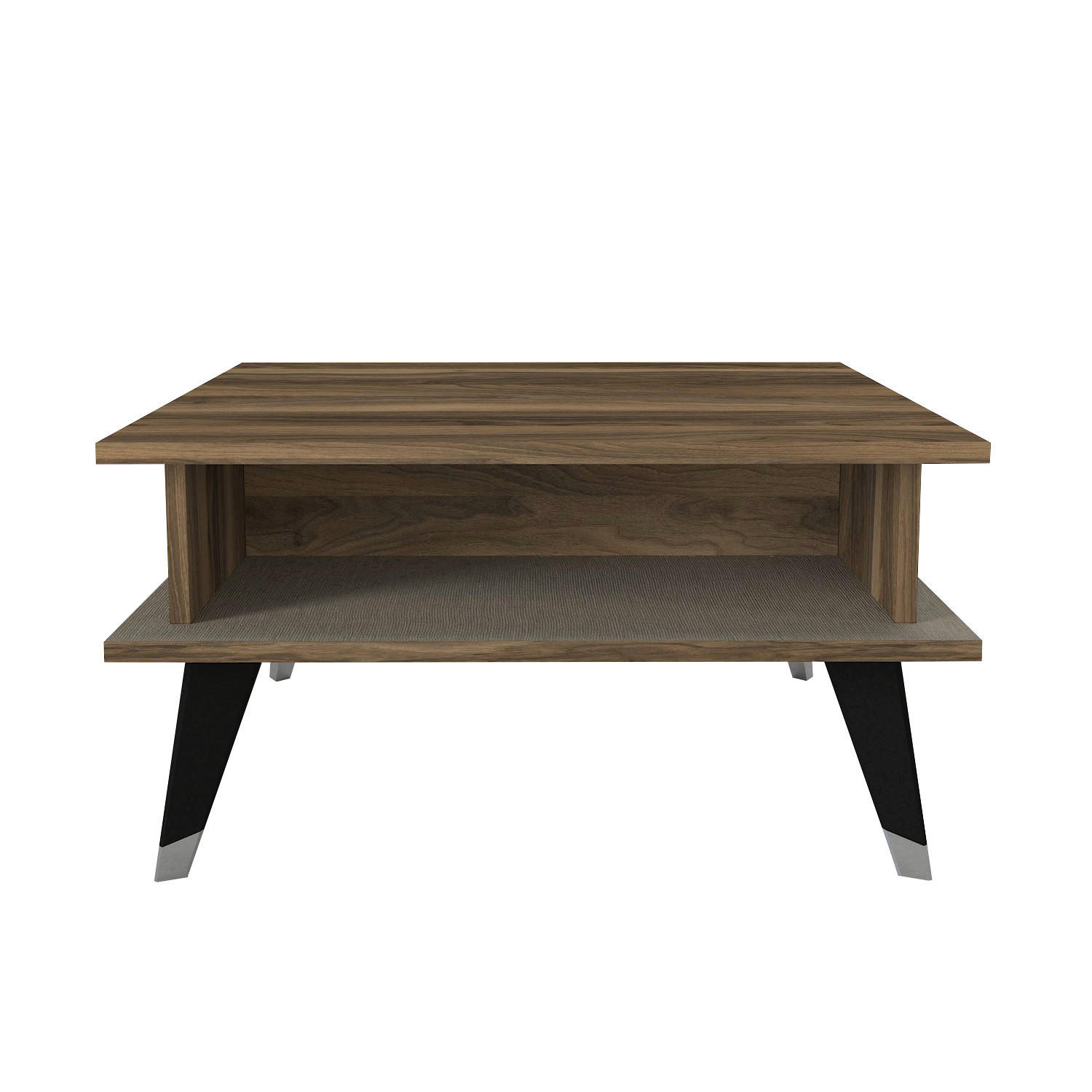 Couchtisch Logan walnuss Nachbildung grau B/H/T: ca. 72x38x72 cm Logan - walnuss/grau (72,00/38,00/72,00cm) - moebel17