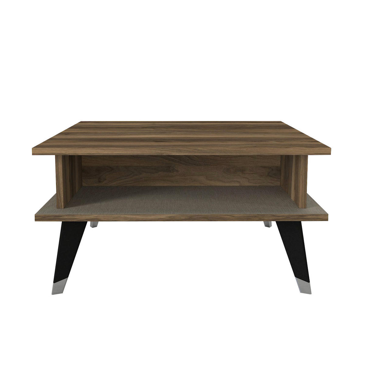 Couchtisch Logan walnuss Nachbildung grau B/H/T: ca. 72x38x72 cm Logan - walnuss/grau (72,00/38,00/72,00cm) - moebel17