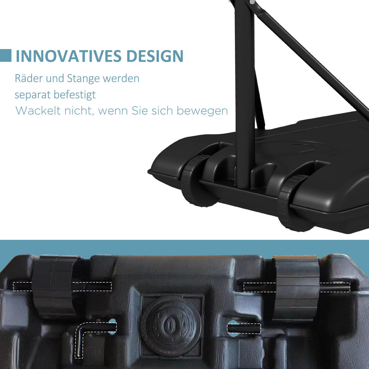 SPORTNOW Basketballkorb schwarz B/H/L: ca. 55x74x250 cm Basketballständer - schwarz (250,00/55,00/74,00cm) - SPORTNOW