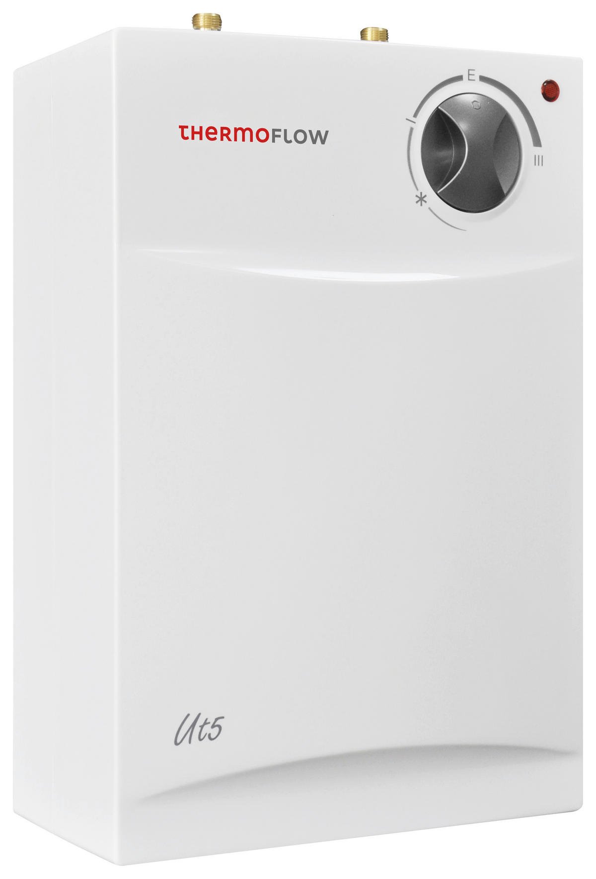 Untertischspeicher drucklos, 10 Liter. UT 10. Speichervolumen 10 Liter; Anschlüsse (3/8); Temperaturbereich 35 – 75 °C; Aufheizzeit von 10 °C auf 65 °C in 20
