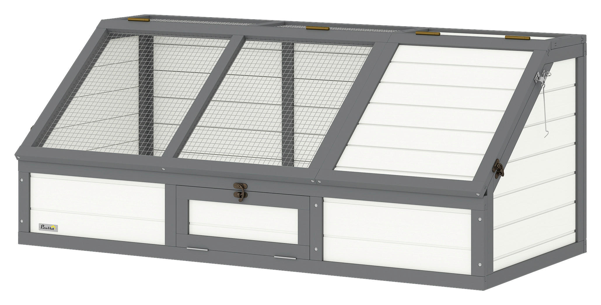 PawHut Schildkrötenhaus weiß Holz B/H/L: ca. 55x50x120 cm Schildkrötenhaus - weiß (120,00/55,00/50,00cm) - PawHut