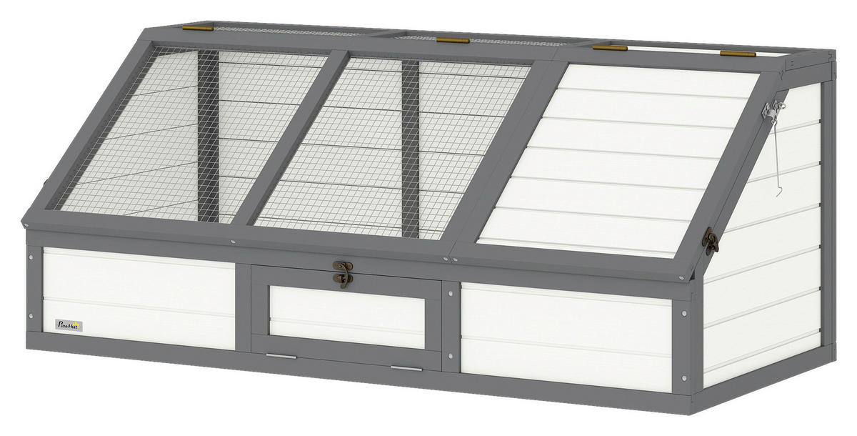 PawHut Schildkrötenhaus weiß Holz B/H/L: ca. 55x50x120 cm Schildkrötenhaus - weiß (120,00/55,00/50,00cm) - PawHut