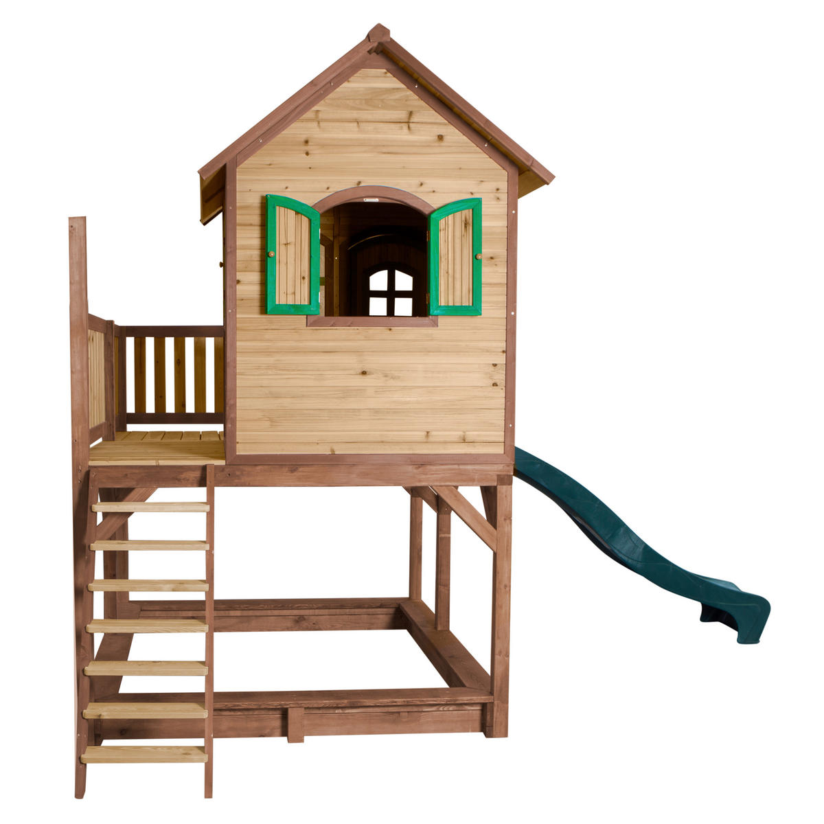 AXI Spielhaus Liam braun B/H/L: ca. 377x291x255 cm Liam - braun/grün (255,00/377,00/291,00cm) - AXI