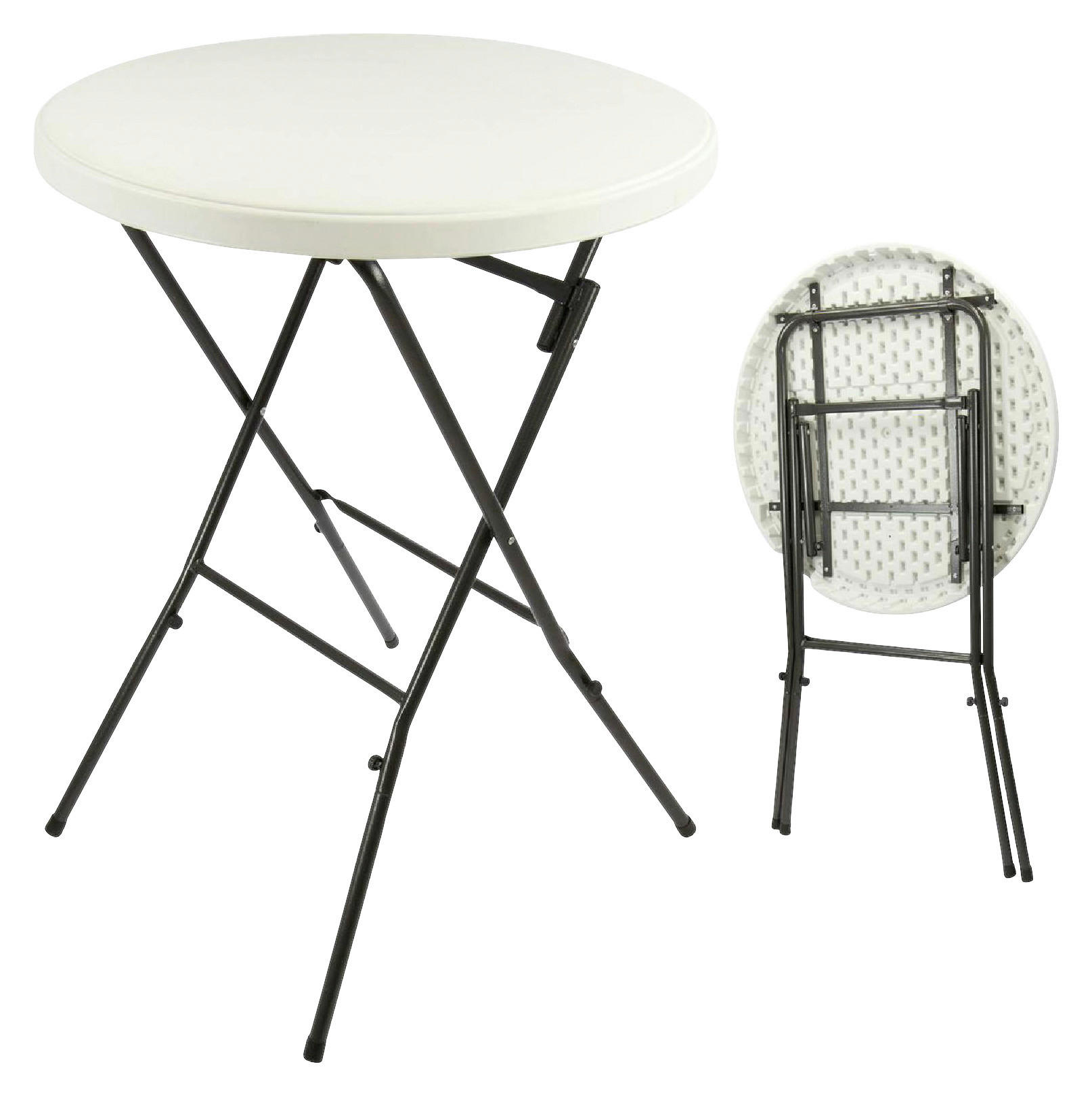 VCM Stehtisch weiß Kunststoff H/D: ca. 110x80 cm Stehtisch - weiß (80,00/110,00cm) - VCM
