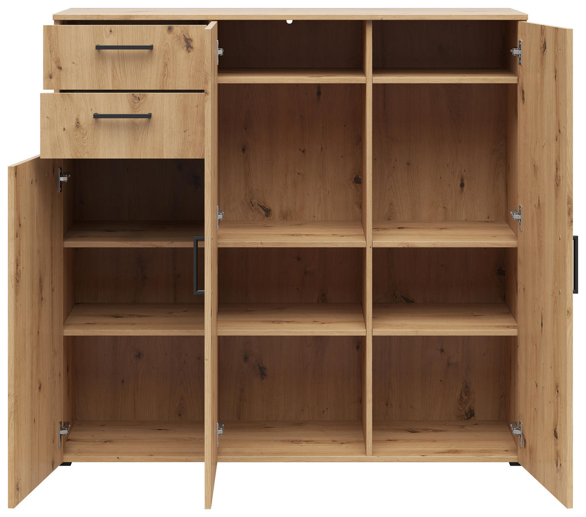 Kommode Multi-Stauraum Typ 33 Eiche Artisan Nachbildung B/H/T: ca. 120x115x40 cm Multi-Stauraum Typ 33 - Eiche (120,00/115,00/40,00cm)