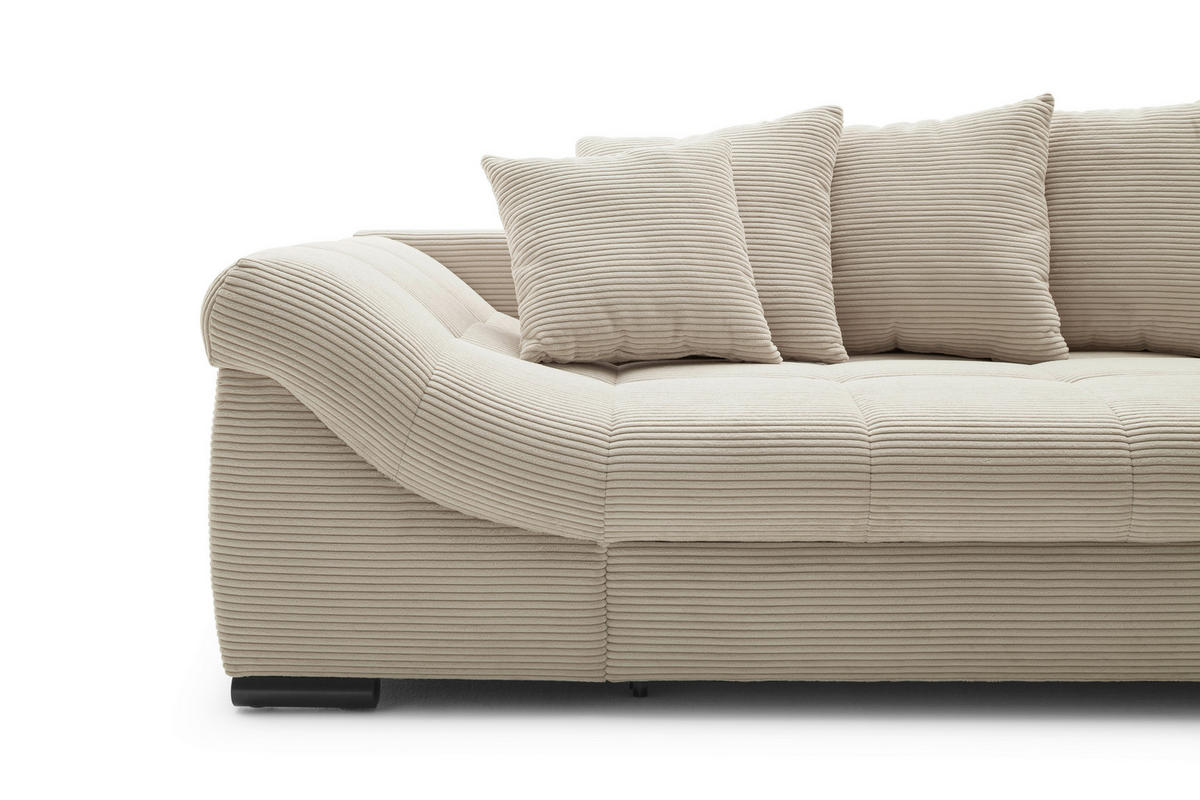 Ecksofa Pietro II natur Microfaser B/H/T: ca. 303x88x202 cm Pietro II - natur/schwarz (303,00/88,00/202,00cm)