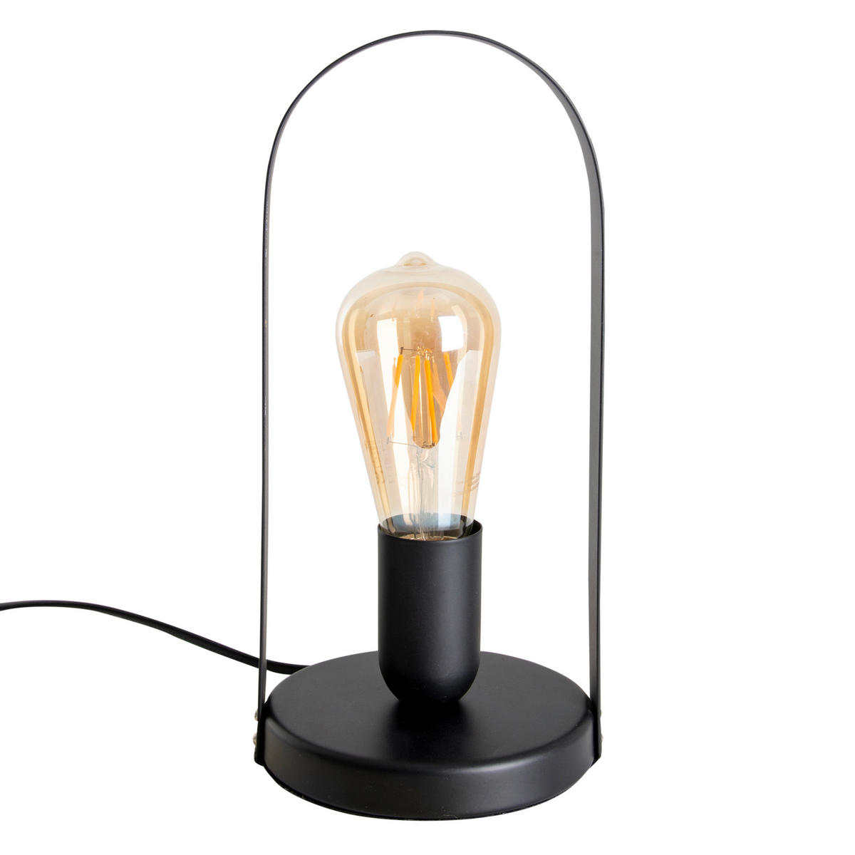 Näve Leuchten Tischleuchte schwarz Metall B/H/T/D: ca. 13,5x28,5x13,5x13,5 cm E27 1 Brennstellen FARO - schwarz (13,50/28,50/13,50cm) - Näve Leuchten