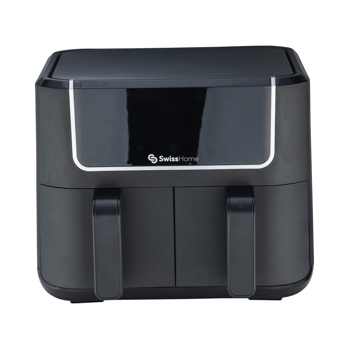 SWISS HOME Doppel-Heißluftfritteuse SH-6931 schwarz Kunststoff B/H/L: ca. 24x28x32 cm ca. 3 l BLACK DARK - schwarz (32,00/24,00/28,00cm) - SWISS HOME