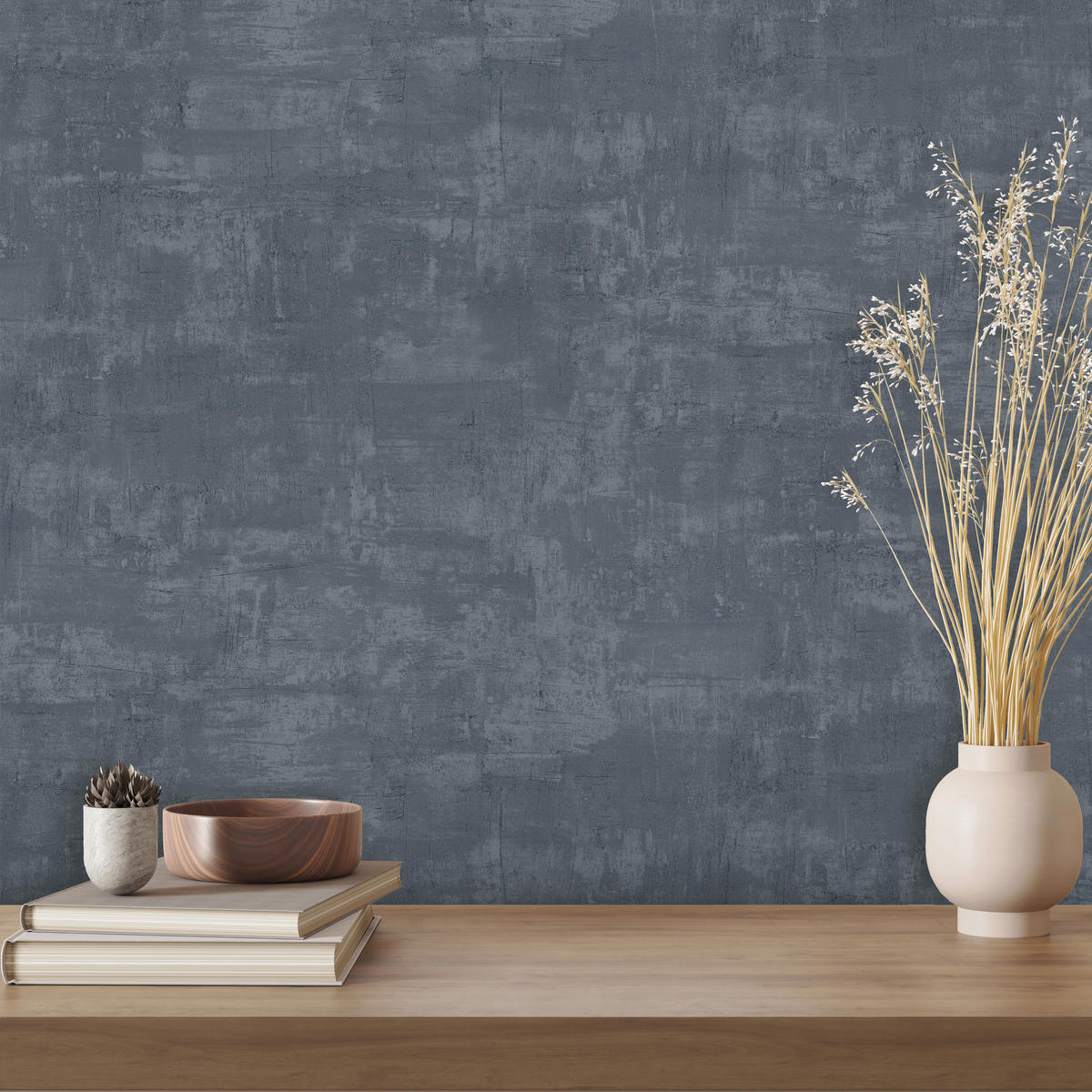 UGEPA Vinyltapete Uni stahlblau B/L: ca. 53x1005 cm Vinyltapete_11087121 - stahlblau (53,00/1005,00cm) - UGEPA