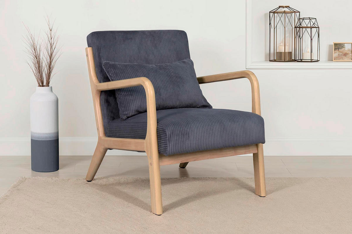 Sessel NOHR natur grau B/H/T: ca. 65,2x80,6x76 cm NOHR - natur/grau (65,20/80,60/76,00cm) - byLIVING