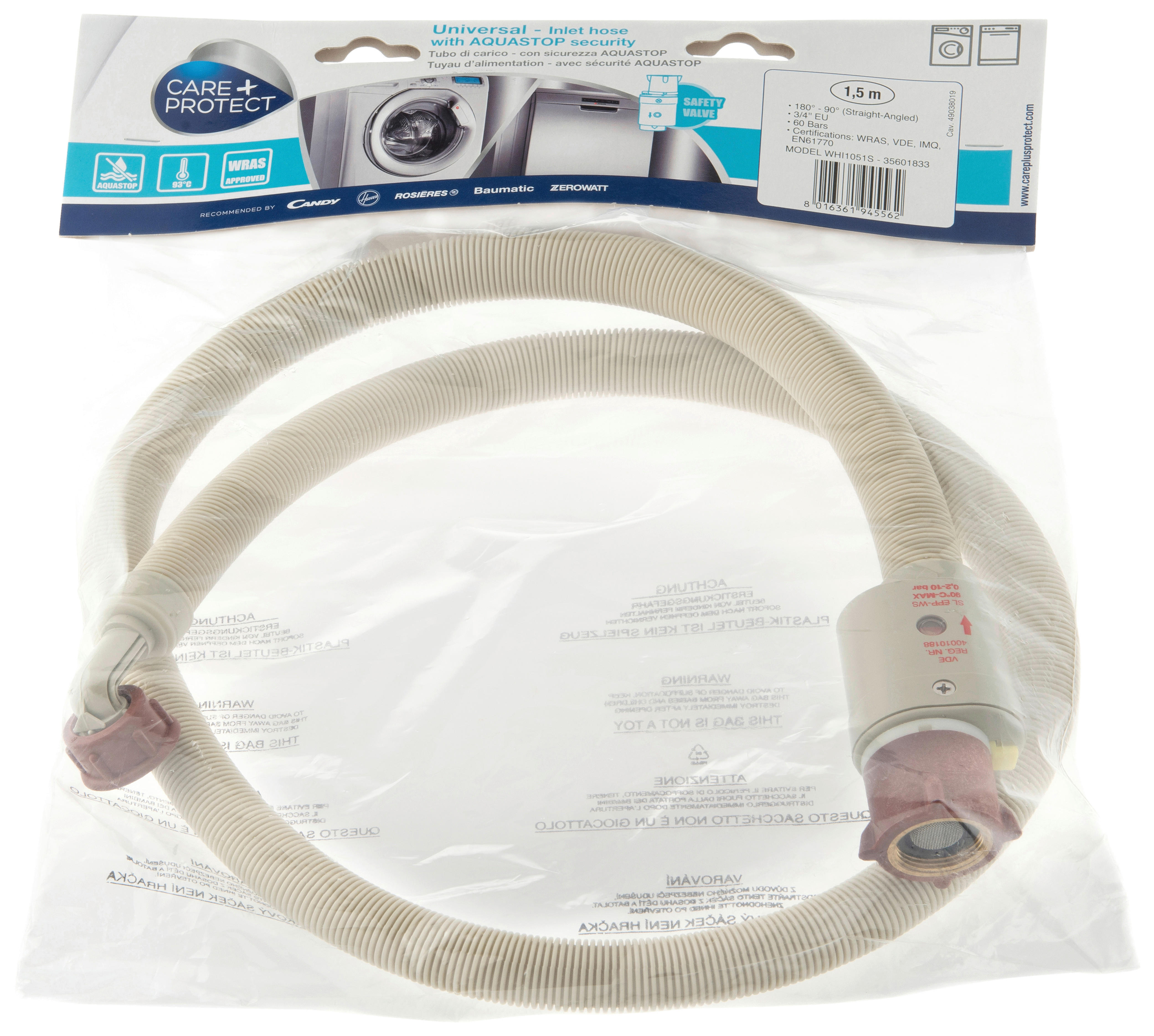 Bad-Zubehör weiß Zulaufschlauch_ca.1,5m - weiß (1,00cm) - Candy