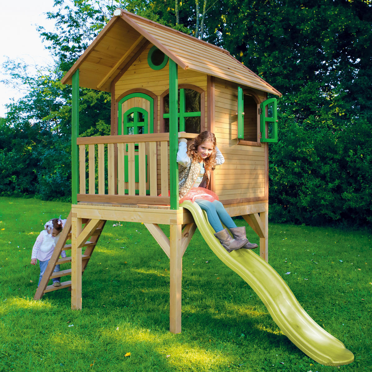 AXI Spielhaus Laura grün B/H/L: ca. 318x272x191 cm Laura - braun/grün (191,00/318,00/272,00cm) - AXI