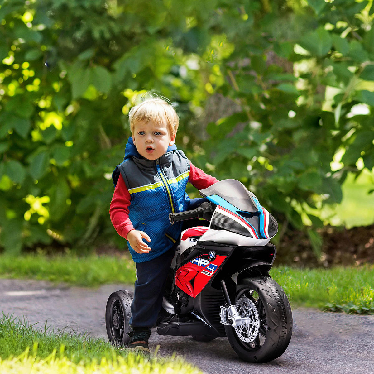 HOMCOM Kinder-Elektromotorrad rot B/H/L: ca. 42x54x82,5 cm Kinder-Elektromotorrad - rot (82,50/42,00/54,00cm) - HOMCOM