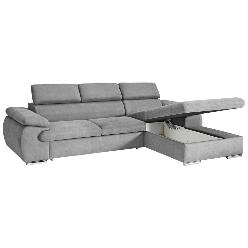 Thumbnail - Ecksofa mit Bettfunktion und Bettkasten graubraun