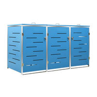 VidaXL Mülltonnenbox blau B/H/T: ca. 207x112,5x77,5 cm Mülltonnenbox - blau (207,00/112,50/77,50cm) - VidaXL
