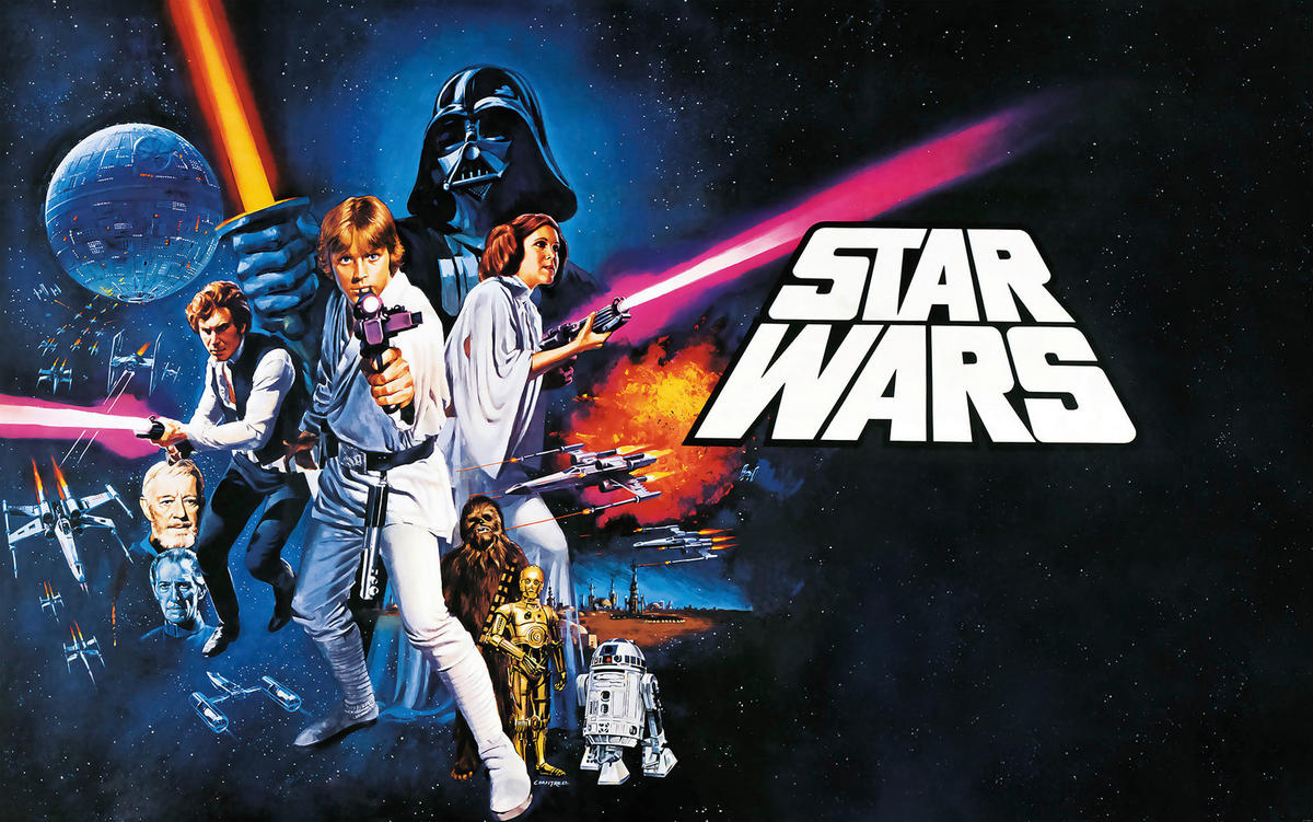 Komar Fototapete Star Wars Poster Classic 1 B/L: ca. 400x250 cm Star Wars Poster Classic 1 - (400,00/250,00cm) - Komar