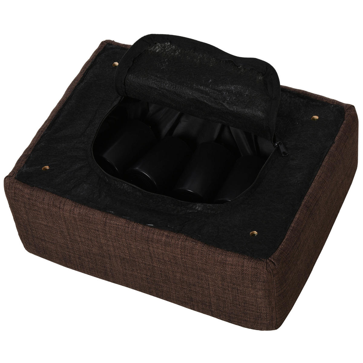 HOMCOM Hocker braun B/H/L: ca. 30x40x24 cm Fußhocker - braun (24,00/30,00/40,00cm) - HOMCOM
