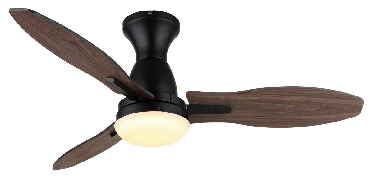 GLOBO LED-Deckenventilator Opal mattschwarz braun Metall Kunststoff H/D: ca. 32,5x107 cm 1 Brennstellen GALE - braun/Opal (107,00/32,50cm) - GLOBO