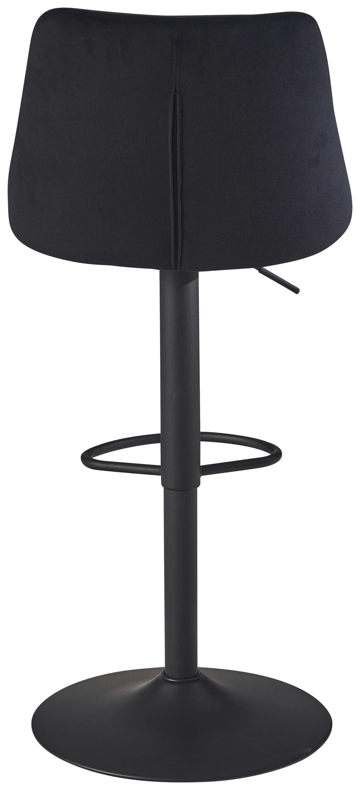 Barhocker schwarz schwarz Samt Eisen B/H/T: ca. 45x106x51 cm Barhocker - schwarz (45,00/106,00/51,00cm) - Wohnling