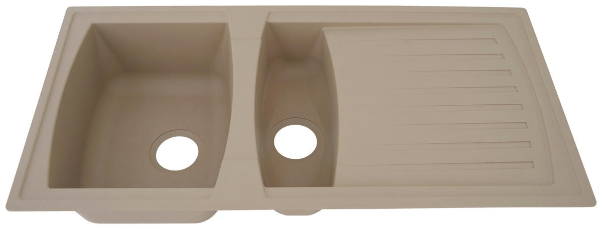 Respekta Einbauspüle Boston 100 x 50 B sandbeige Mineralite B/H/T: ca. 100x20x50 cm Boston 100 x 50 B - sandbeige (100,00/20,00/50,00cm) - Respekta