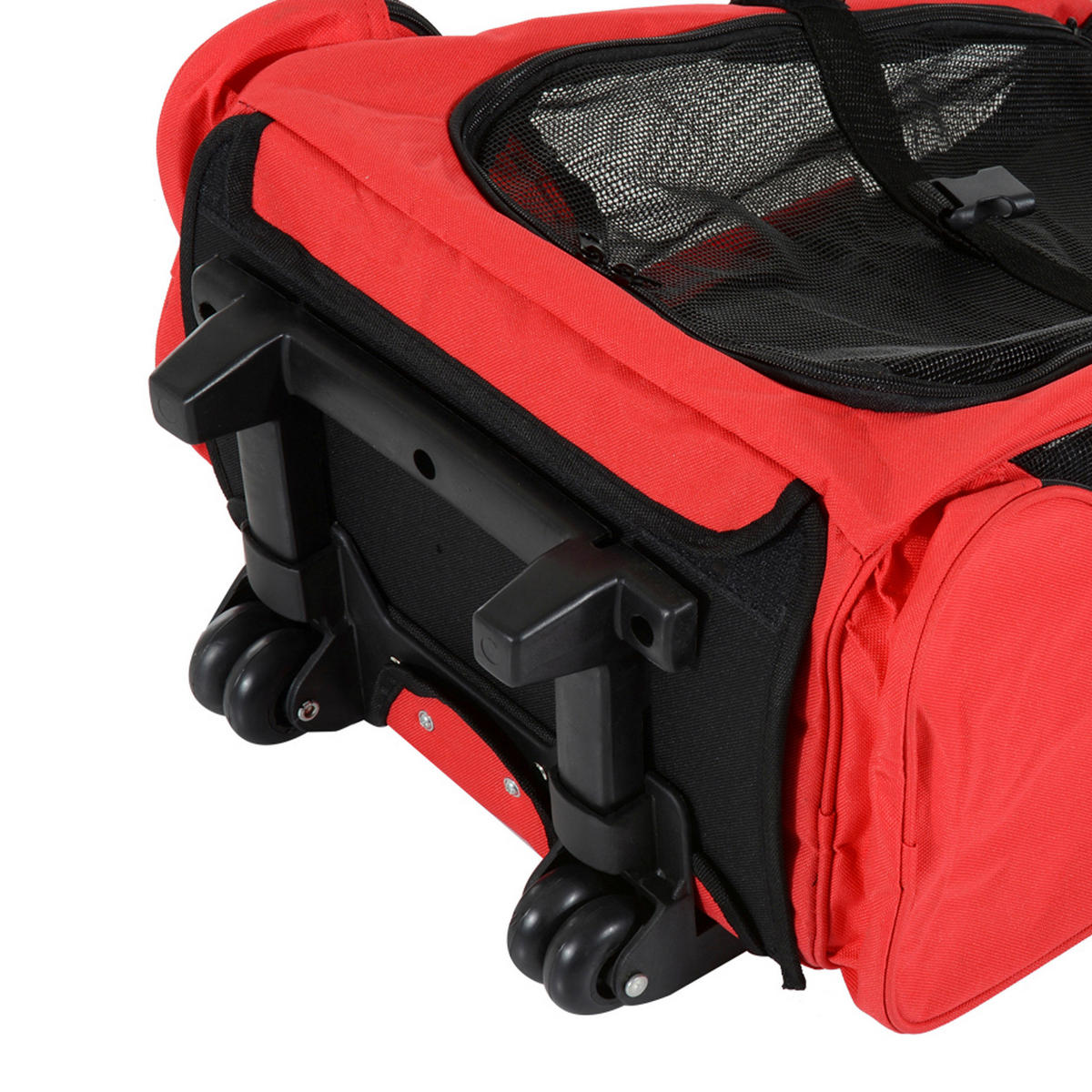 PawHut Hunde-Zubehör schwarz Polyester B/H/L: ca. 25x42x55 cm Tragetasche - rot/schwarz (55,00/25,00/42,00cm) - PawHut