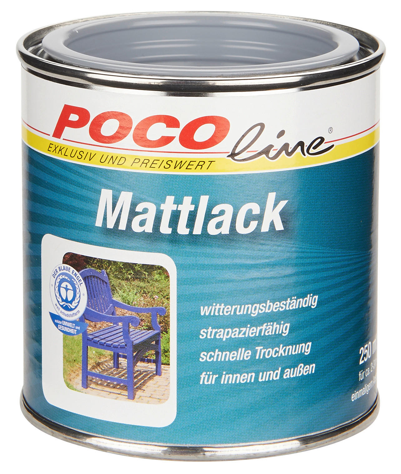POCOline Acyl Buntlack Silbergrau matt ca. 0,25 l Mattlack_Acryl_2in1 250ml - Silbergrau (250ml) - POCOline