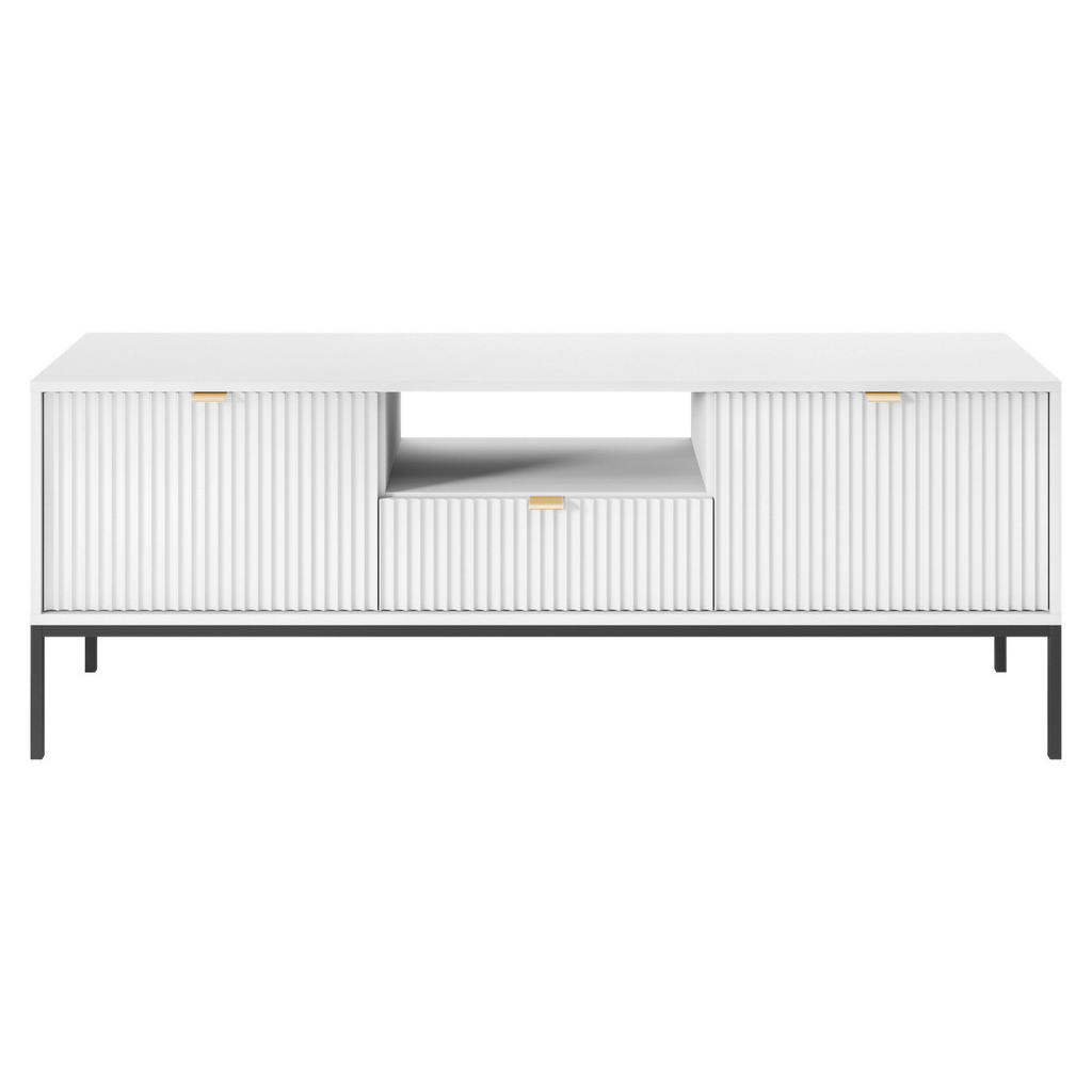 Thumbnail - TV-Lowboard TV LOWBOARD AURA AU01 weiß schwarz gold Optik B/H/T: ca. 154x56x39 cm
