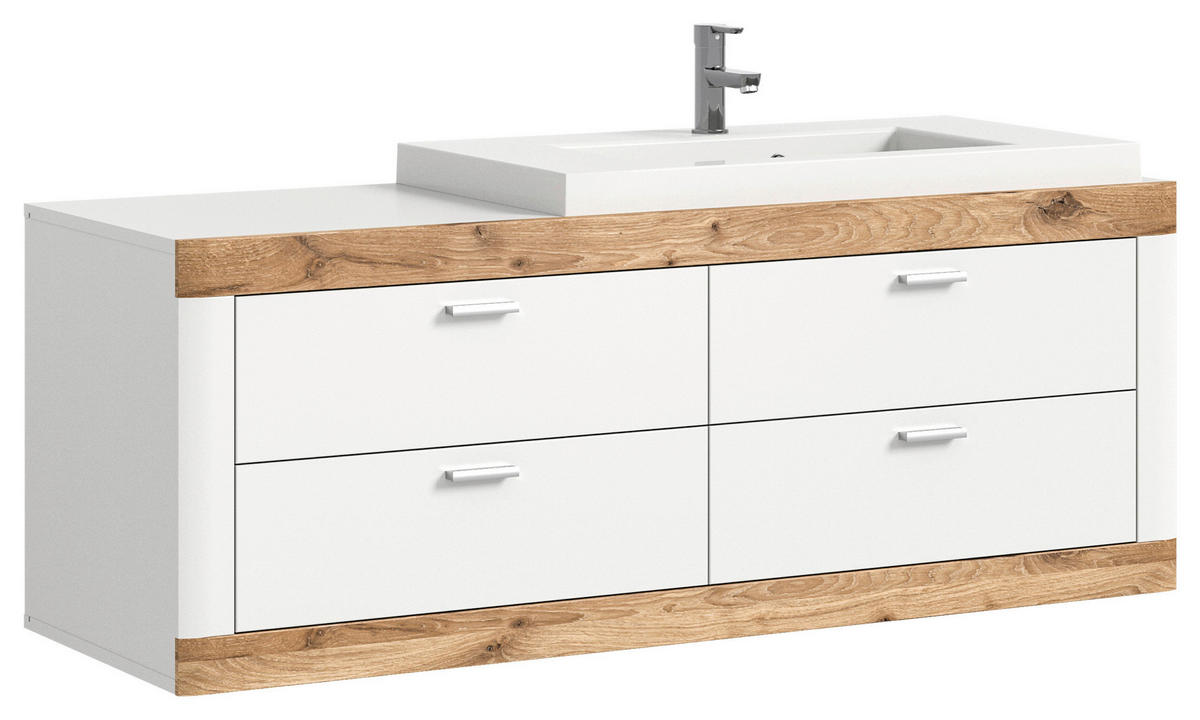 Waschbeckenunterschrank LAREDO weiß matt B/H/T: ca. 132x50x48 cm LAREDO - weiß (132,00/50,00/48,00cm) - xonox.home