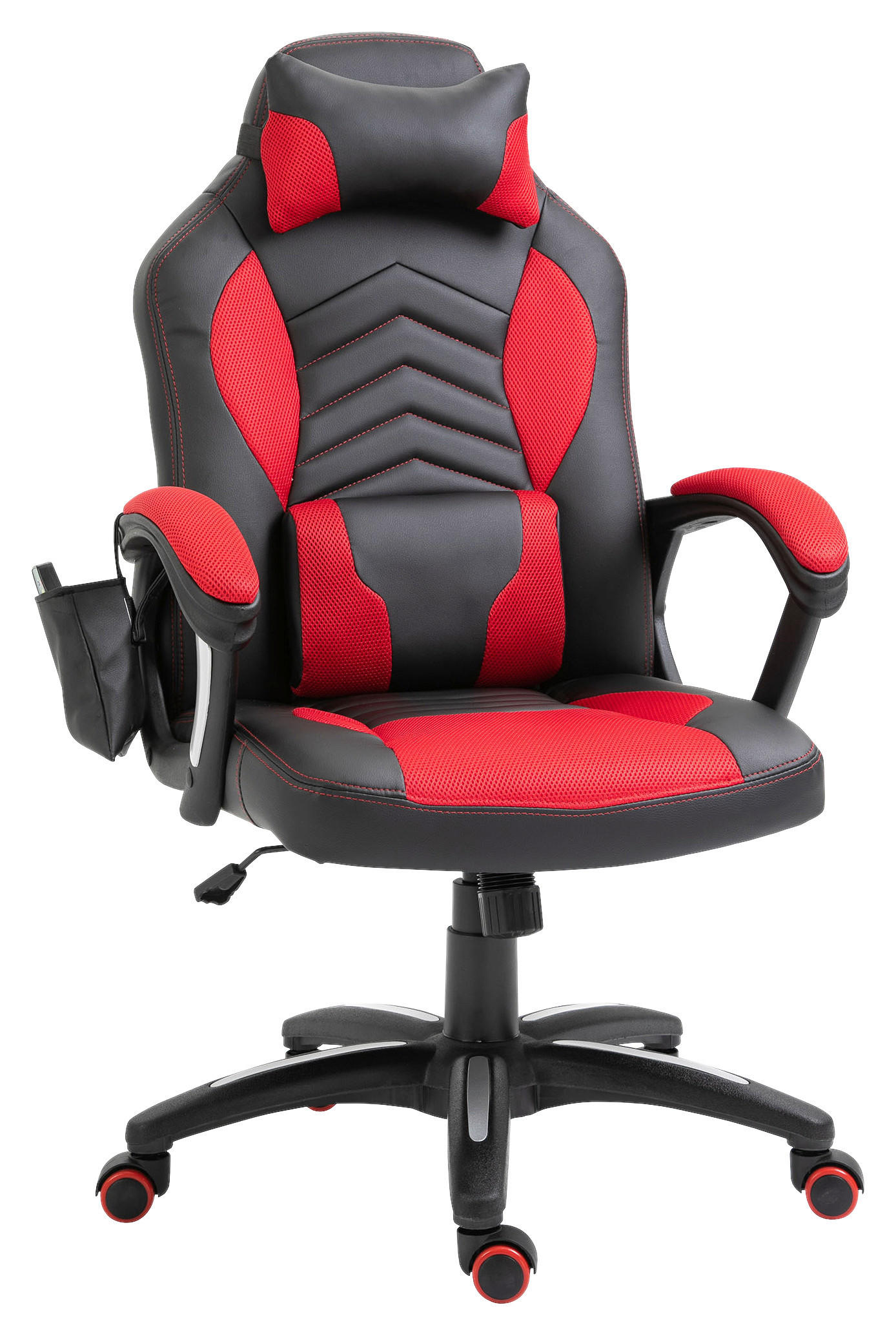 HOMCOM Massagestuhl MH921-019RD schwarz rot Kunstleder Metall Schaumstoff Massagestuhl MH921-019RD - rot/schwarz - HOMCOM