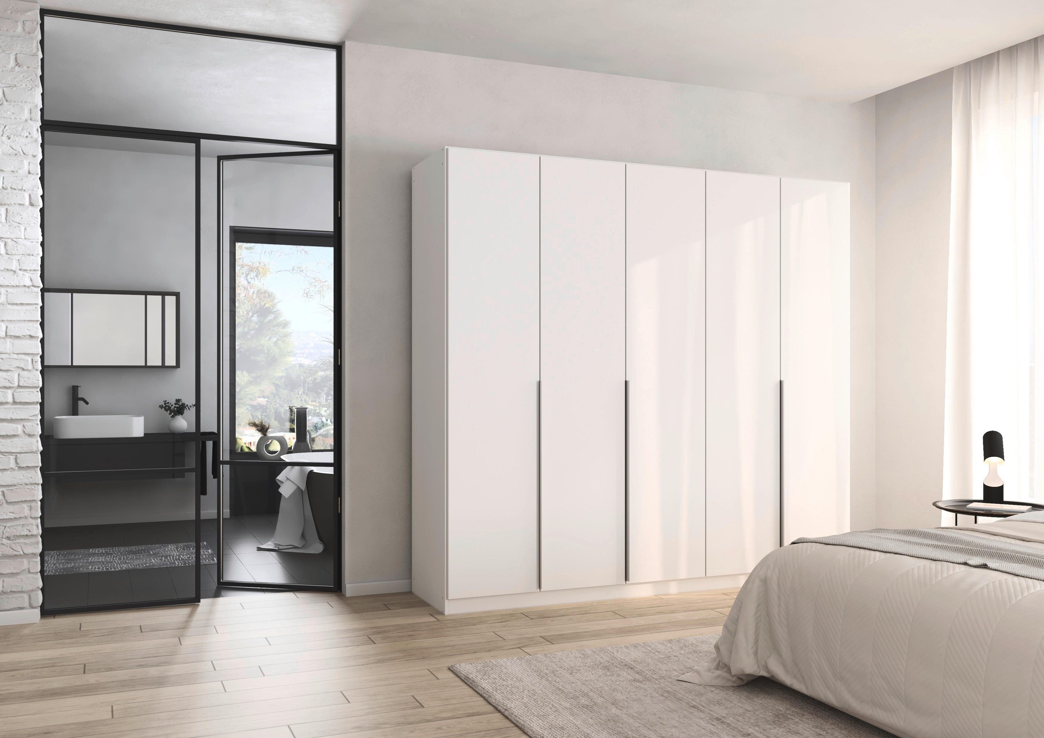 Kleiderschrank Alabama Alpinweiß B/H/T: ca. 225x210x54 cm Alabama - Alpinweiß/Alu (225,00/210,00/54,00cm)