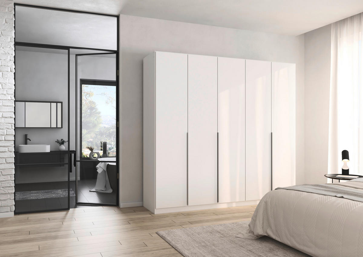 Kleiderschrank Alabama Alpinweiß B/H/T: ca. 225x210x54 cm Alabama - Alpinweiß/Alu (225,00/210,00/54,00cm)