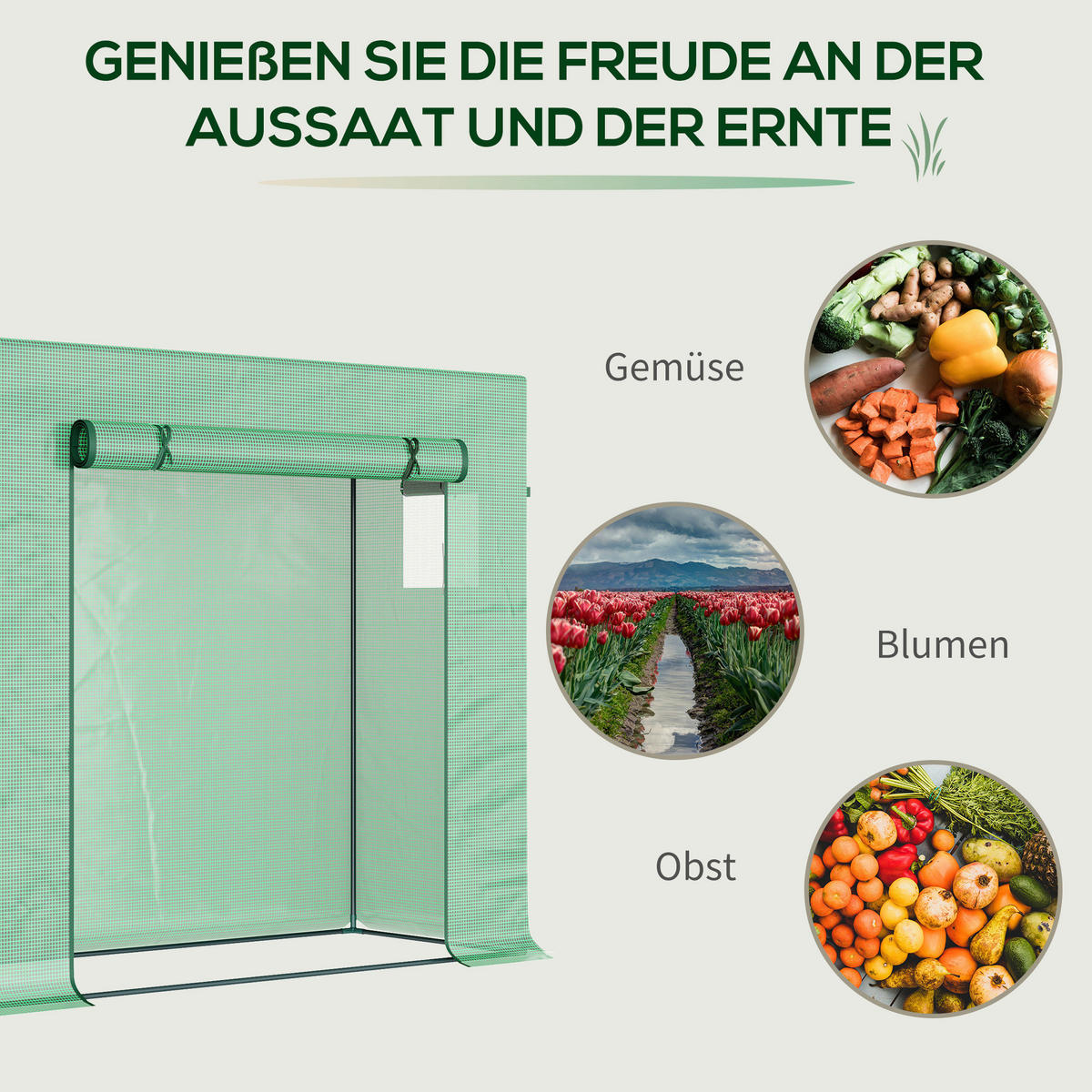 Outsunny Gewächshaus B/H/L: ca. 76x168x200 cm Gewächshaus - grün (200,00/76,00/168,00cm) - Outsunny