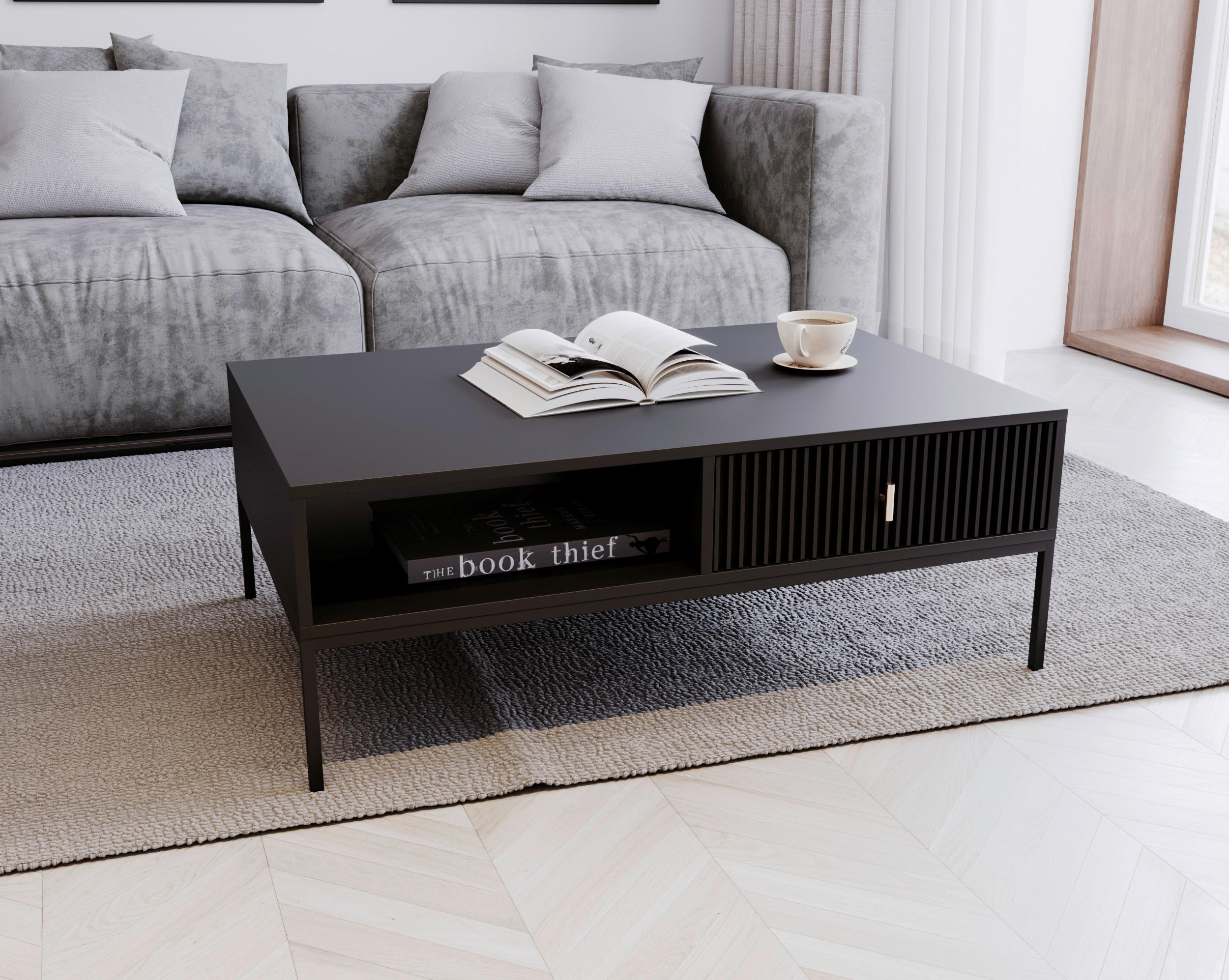 Couchtisch MAGGIORE schwarz B/H/T: ca. 104,2x39,9x68 cm MAGGIORE - schwarz (104,20/39,90/68,00cm) - WIPMEB