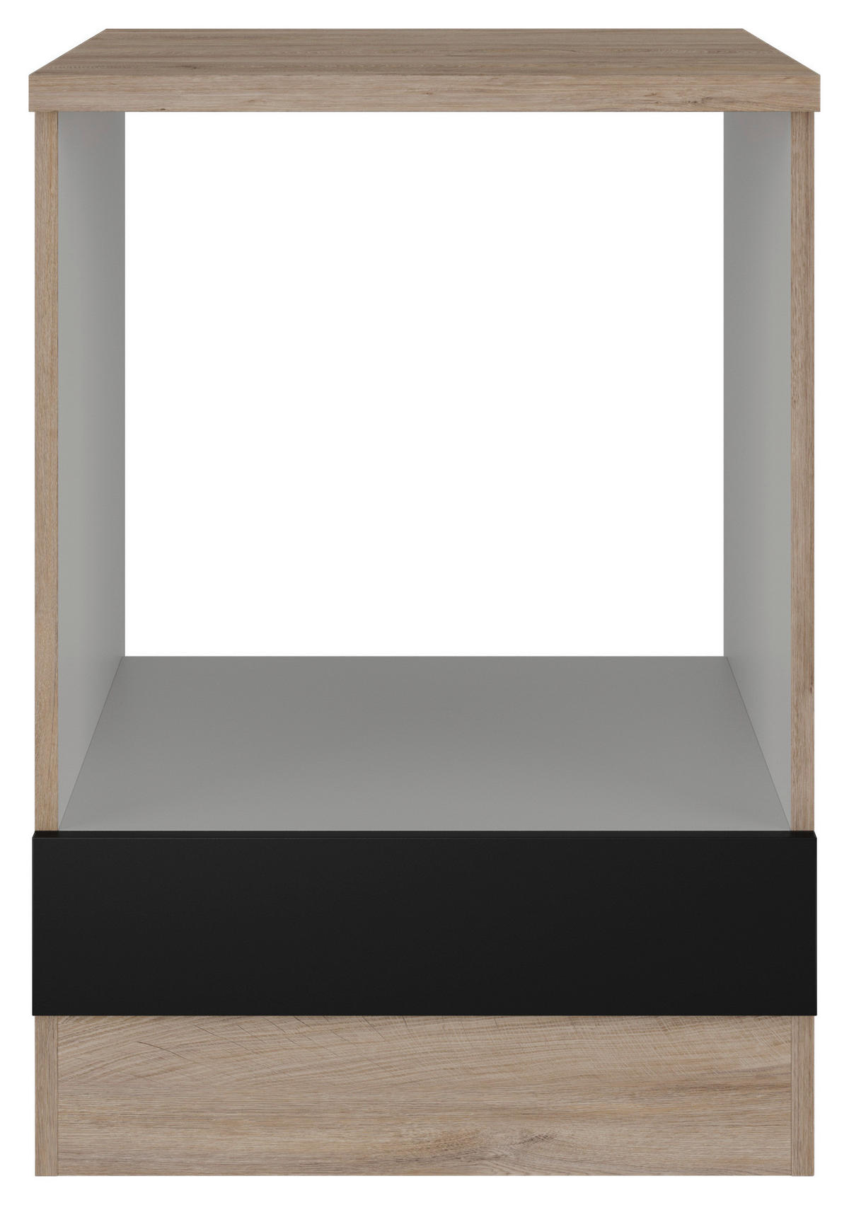 Herdumbauschrank Capri schwarz matt B/H/T: ca. 60x85x60 cm Capri - schwarz/Oak (60,00/85,00/60,00cm) - Flex-Well
