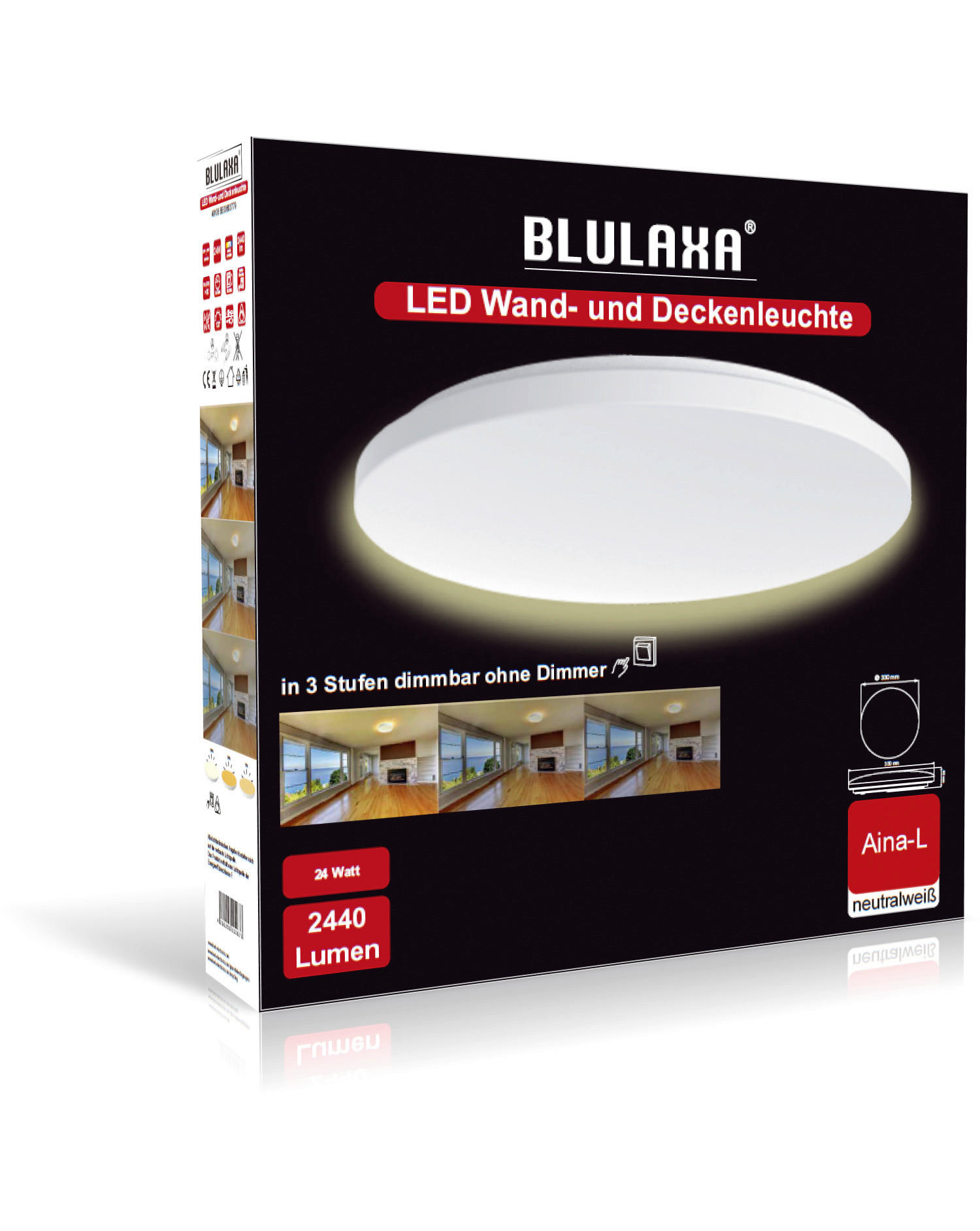 Blulaxa LED-Deckenleuchte weiß D: ca. 33 cm LED-Deckenleuchte_Aina-L - weiß (33,00cm) - Blulaxa