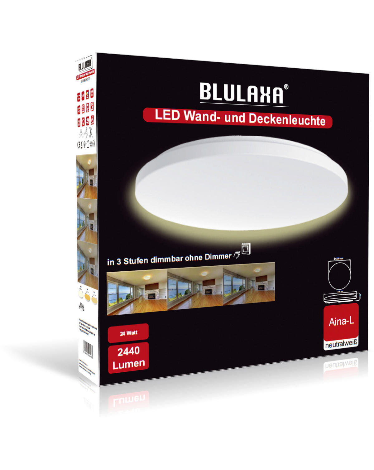 Blulaxa LED-Deckenleuchte weiß D: ca. 33 cm LED-Deckenleuchte_Aina-L - weiß (33,00cm) - Blulaxa