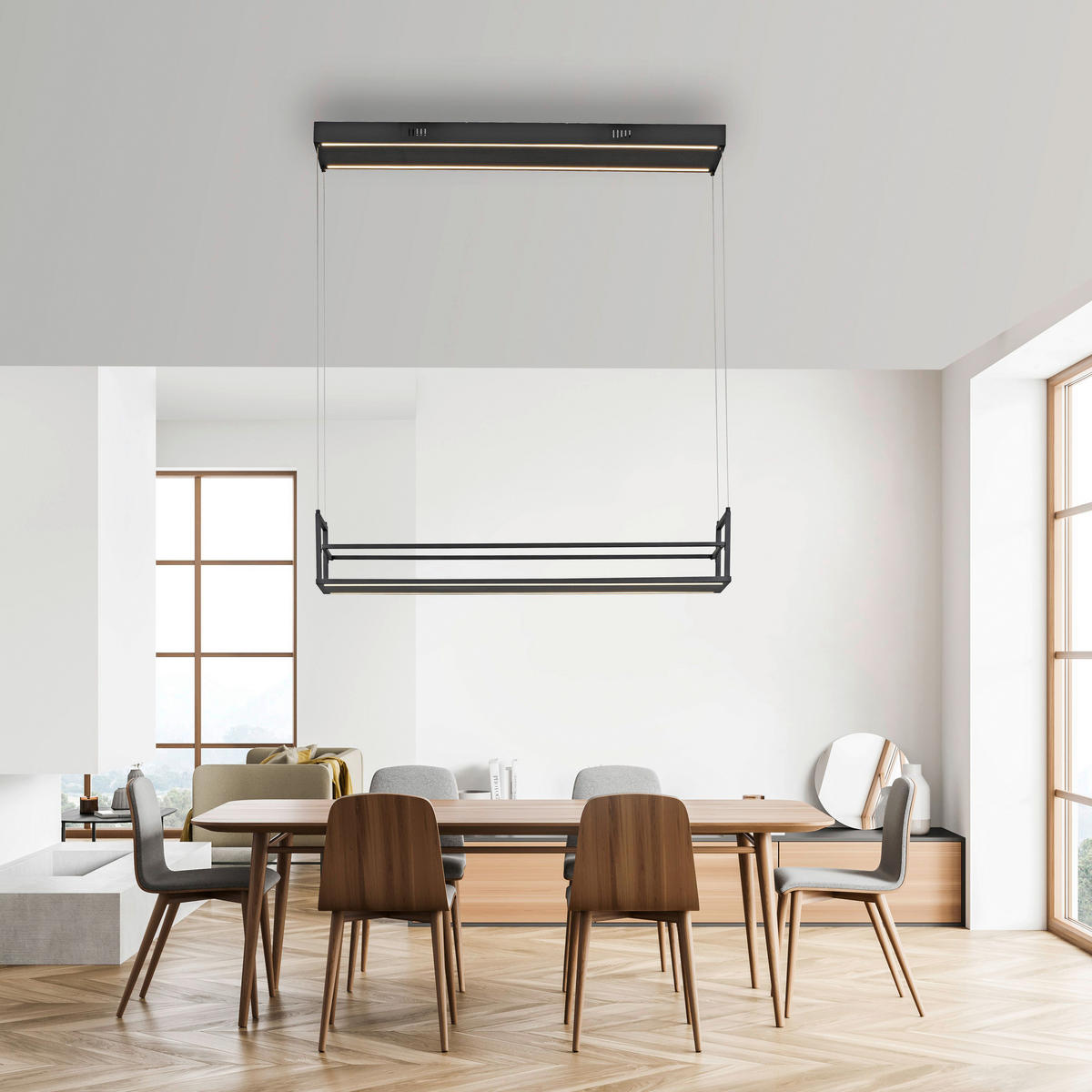 Just Light LED-Pendelleuchte schwarz B/H/L: ca. 17,1x120x103,6 cm LED-Pendelleuchte_Sontura - schwarz (103,60/17,10/120,00cm) - Just Light