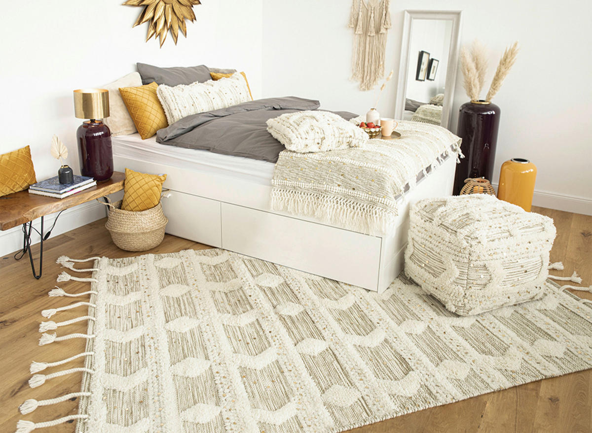 360Living Teppich Bohist khaki B/L: ca. 200x290 cm Bohist - creme/khaki (200,00/290,00cm) - 360Living