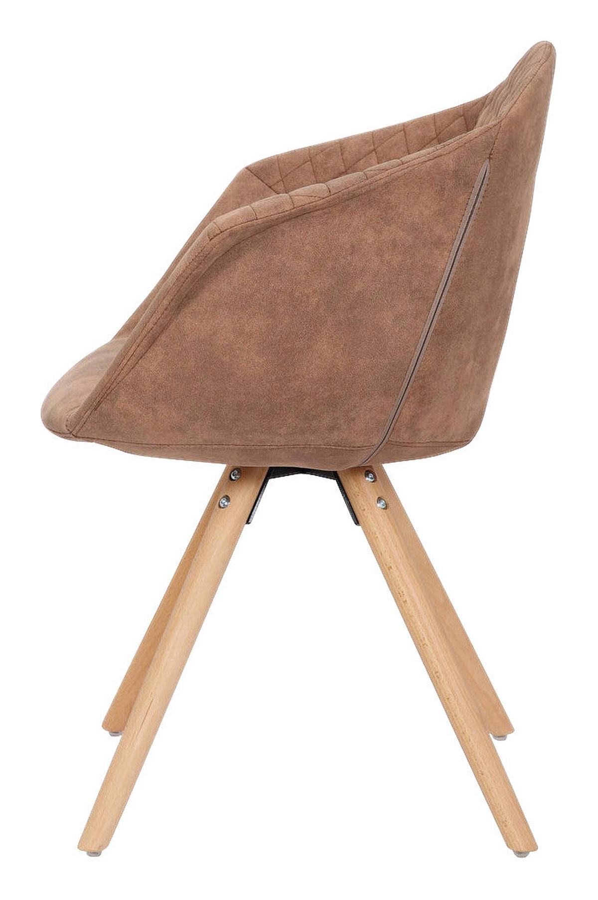 Stuhl Chadwick 100 2er braun Microfaser B/H/T: ca. 59x82x55 cm Chadwick 100 2er - braun/Eiche (59,00/82,00/55,00cm) - 360 Living