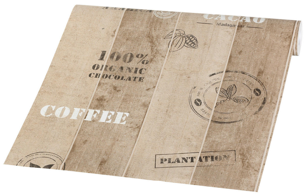 Vliestapete B/L: ca. 53x1005 cm Tapete 8845-10 Coffee hellbraun - (53,00/1005,00cm)