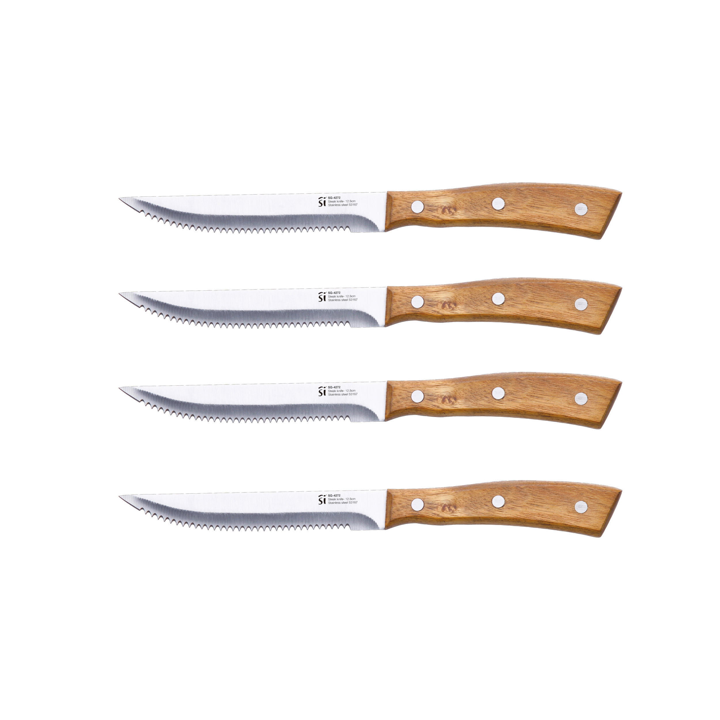SAN IGNACIO Steakmesser MOODS silber Holz 4 tlg. MOODS - silber (27,80/17,60/2,70cm) - SAN IGNACIO