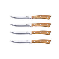 SAN IGNACIO Steakmesser MOODS silber Holz 4 tlg. MOODS - silber (27,80/17,60/2,70cm) - SAN IGNACIO