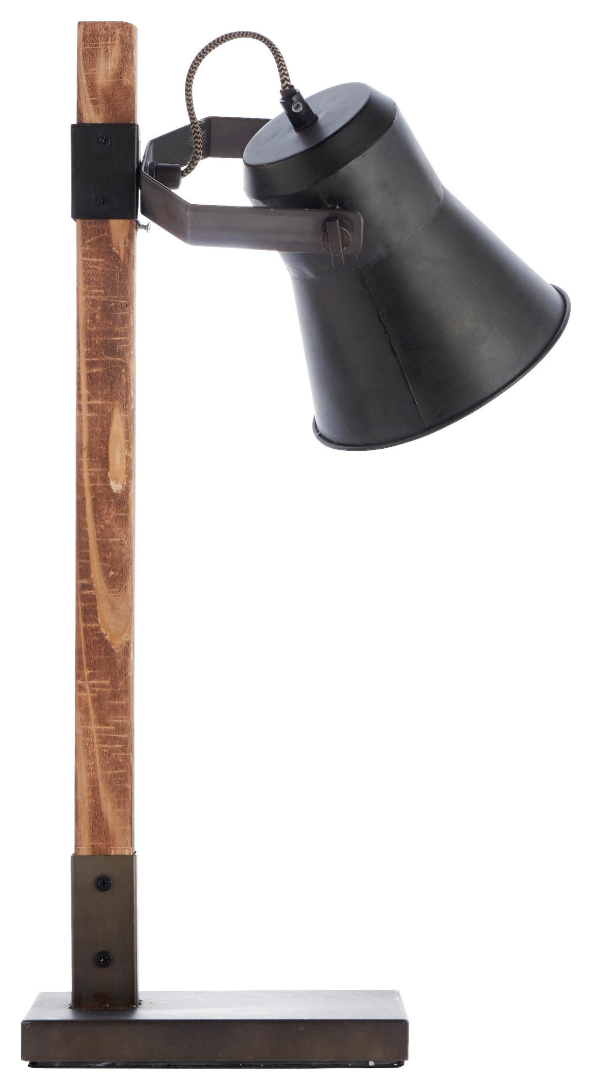Brilliant Tischleuchte 82149/46 schwarz braun Metall Holz B/H/T: ca. 29x55x16 cm E27 1 Brennstellen Plow - braun/schwarz (29,00/55,00/16,00cm) - Brilliant
