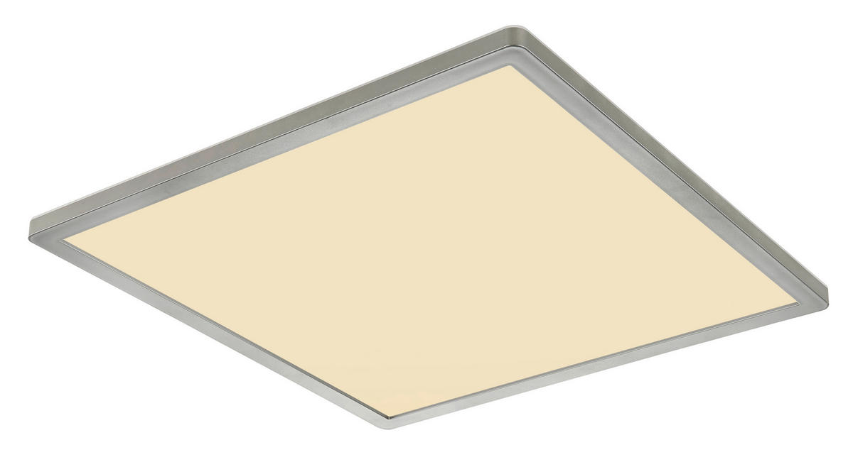 GLOBO LED-Deckenleuchte Opal nickel matt Kunststoff B/H/T: ca. 42x2,5x42 cm SAPANA - nickel matt/Opal (42,00/2,50/42,00cm) - GLOBO