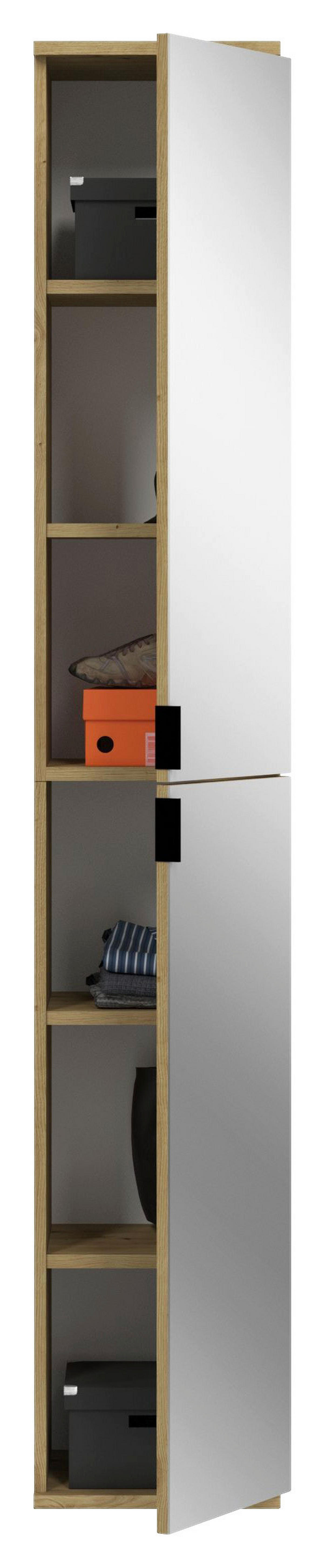 Spiegelschrank PROJEKT Eiche Artisan Nachbildung Spiegel Spanplatte B/H/T: ca. 30x193x34 cm PROJEKT - Eiche (30,00/193,00/34,00cm) - xonox.home