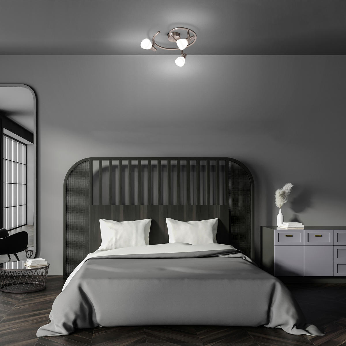 Näve Leuchten LED-Spot FELTRE mit G9 FELTRE NV1199450 stahlfarbig Metall Glas H/D: ca. 14x28 cm 3 Brennstellen LED Spot FELTRE mit G9 - stahlfarbig (28,00/14,00cm) - Näve Leuchten