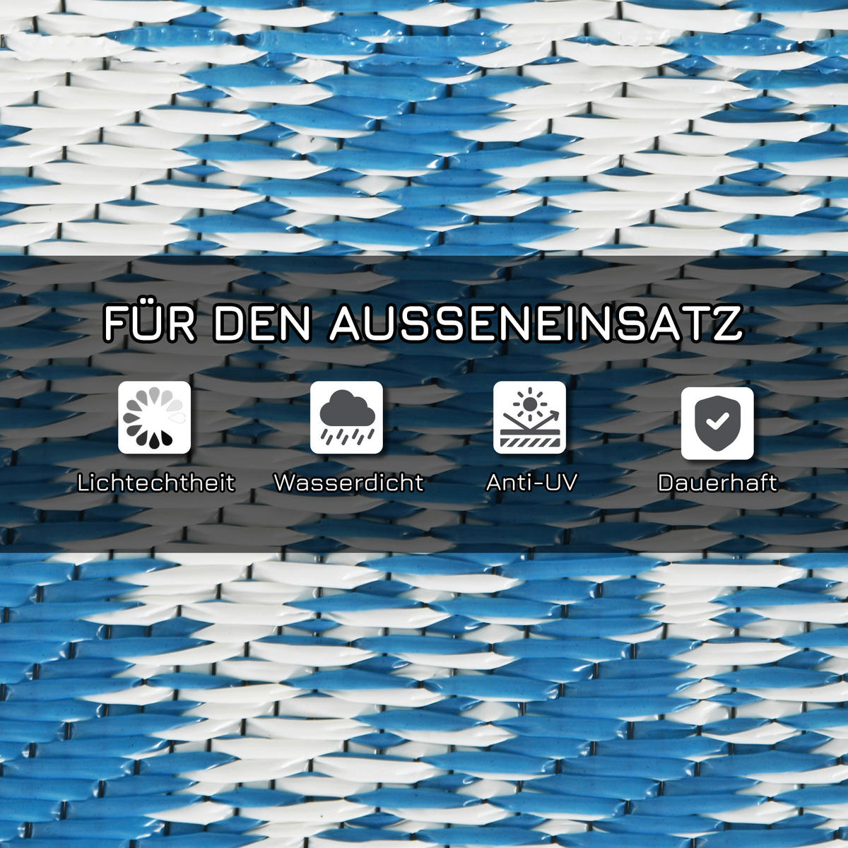 Outsunny Outdoor-Teppich blau B/H/L: ca. 274x182x0,3 cm Outdoor-Teppich - blau (0,30/274,00/182,00cm) - Outsunny