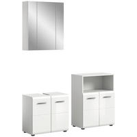Badezimmer-Set ICE weiß weiß Hochglanz B/H/T: ca. 135x190x32 cm ICE - weiß (135,00/190,00/32,00cm) - xonox.home