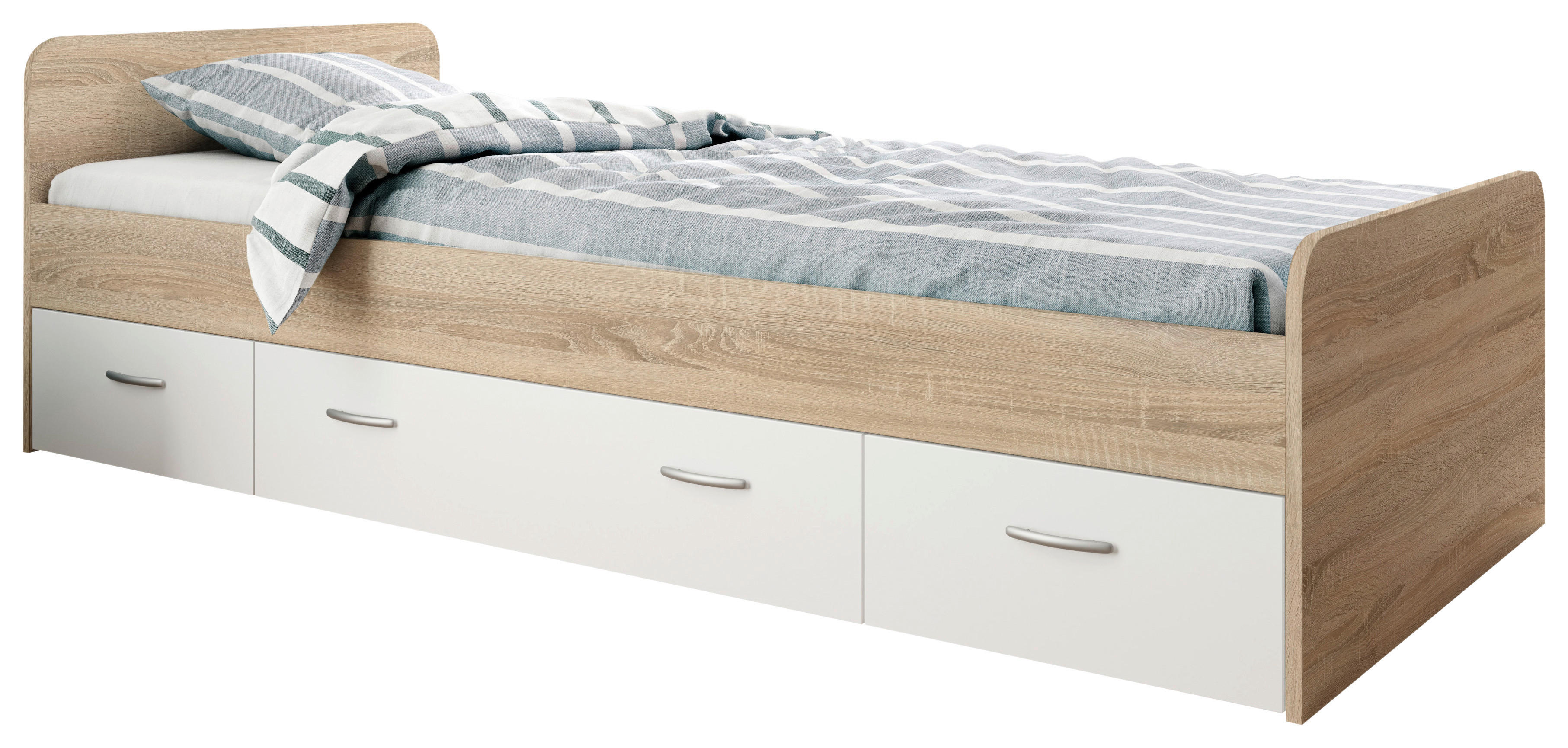 Jugendbett Eiche Sonoma Nachbildung Boro_Jugendbett - Eiche/weiß